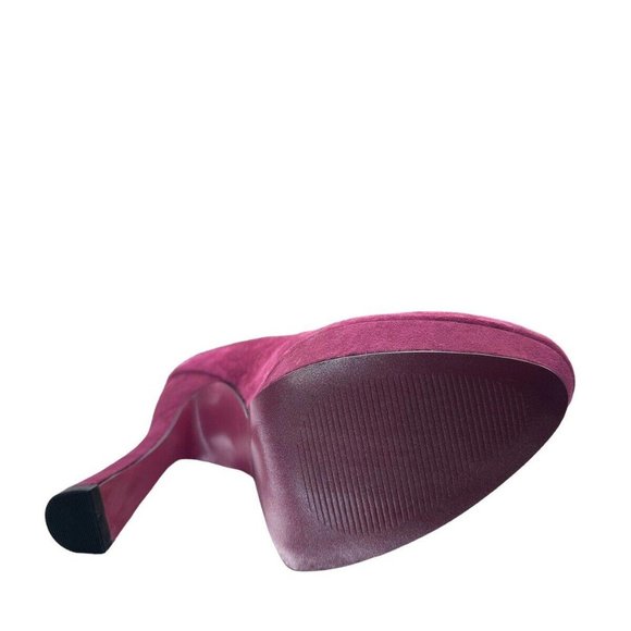 Paris Hilton Britney Women’s  Platform Heels Wine Red Suede Size 8.5 M - Picture 4 of 6